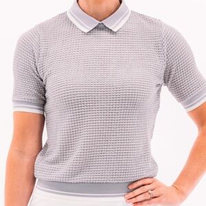 NWT • Foray Golf “waffle knit polo” sweater
